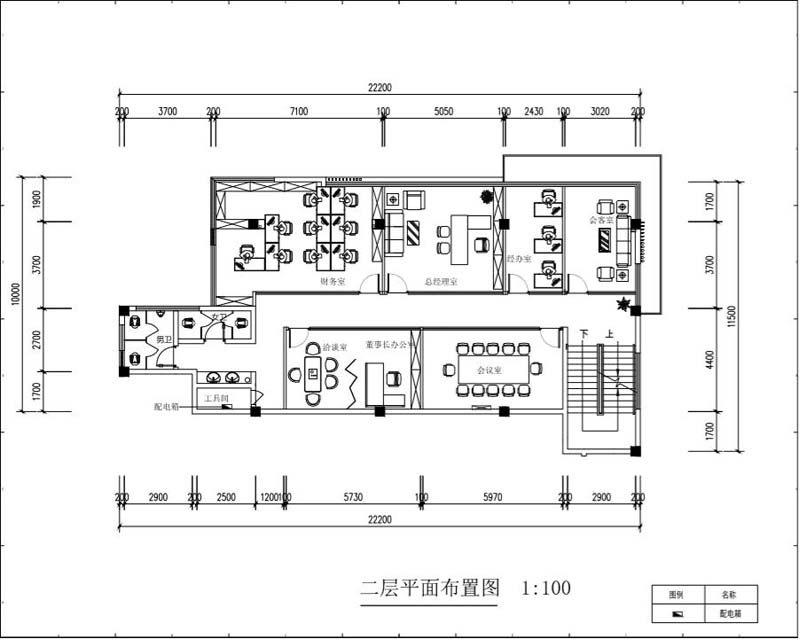 辦公樓設(shè)計(jì)裝修二層平面圖 辦公樓設(shè)計(jì)裝修二層平面圖